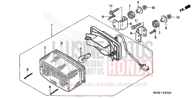 HECKLEUCHTE von CB1300 Super Bold'or ABS RICH RED METALLIC (R255) von 2002